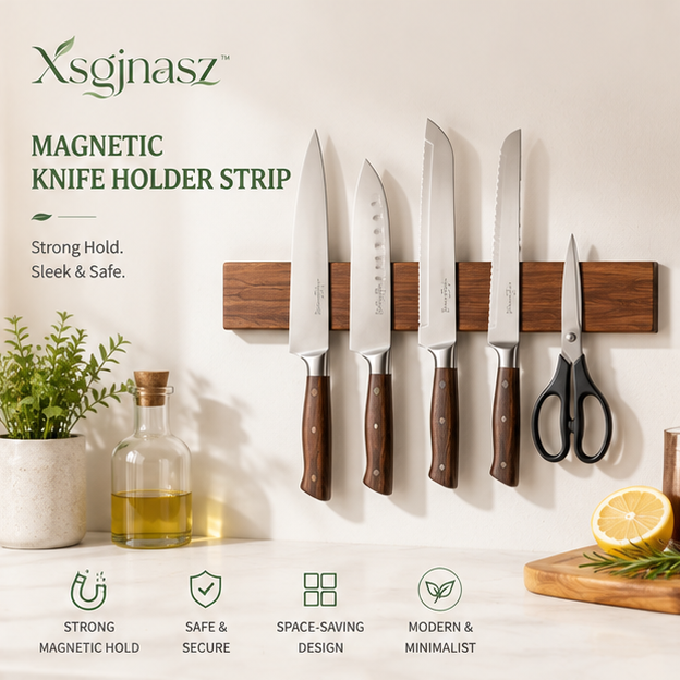 Xsgjnasz™ Magnetic Knife Holder Strip for Kitchen Wall Storage